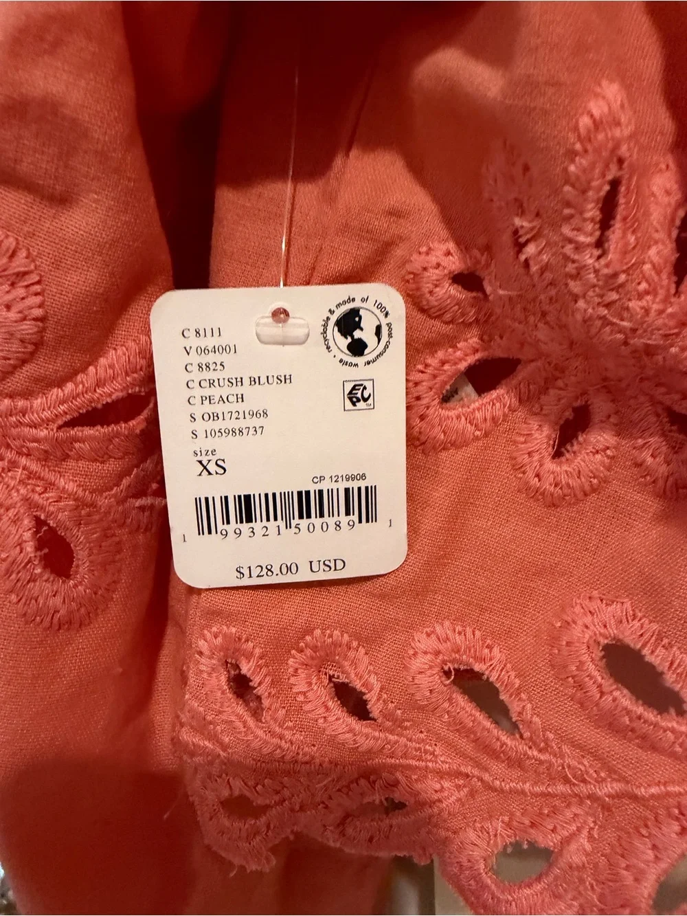 Free People Coral Eyelet Cropped Top - Picture 8 of 10